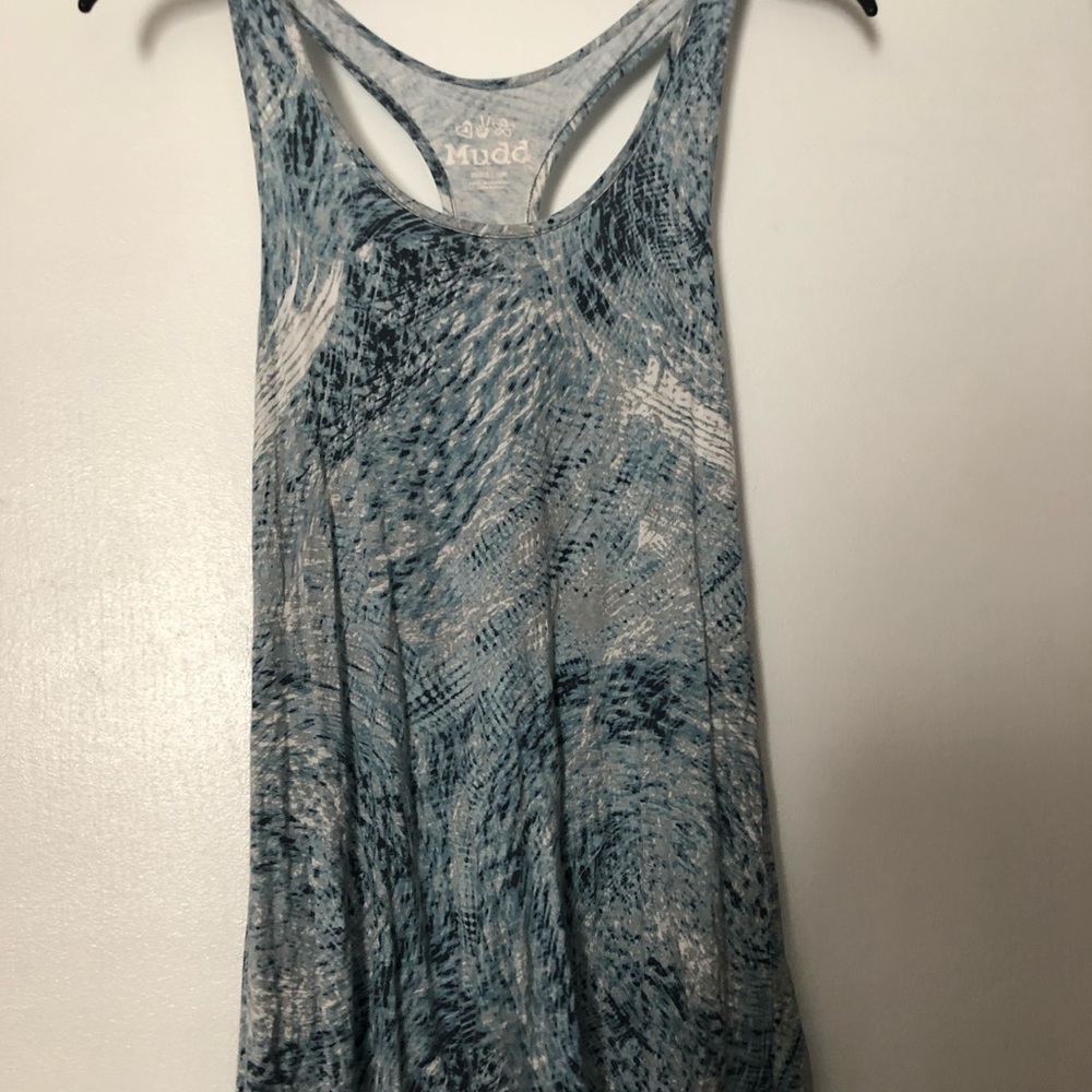 Cute blue and green razor back tank top!